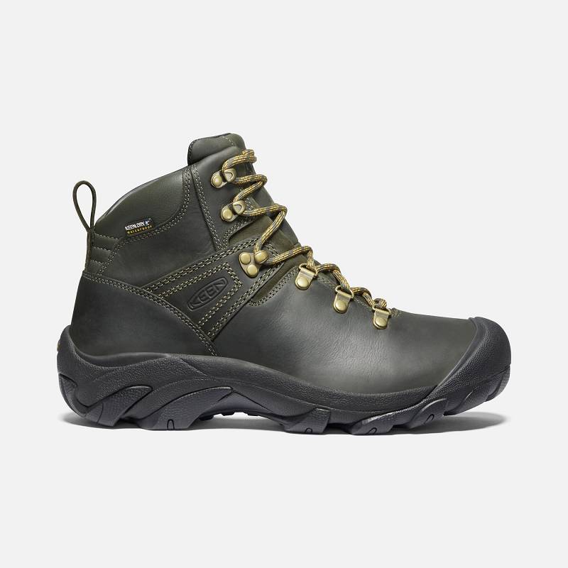 Keen Pyrenees Wanderstiefel Herren DE-45267 Forest Night/Black - Keen Herrenschuhe Olivgrün